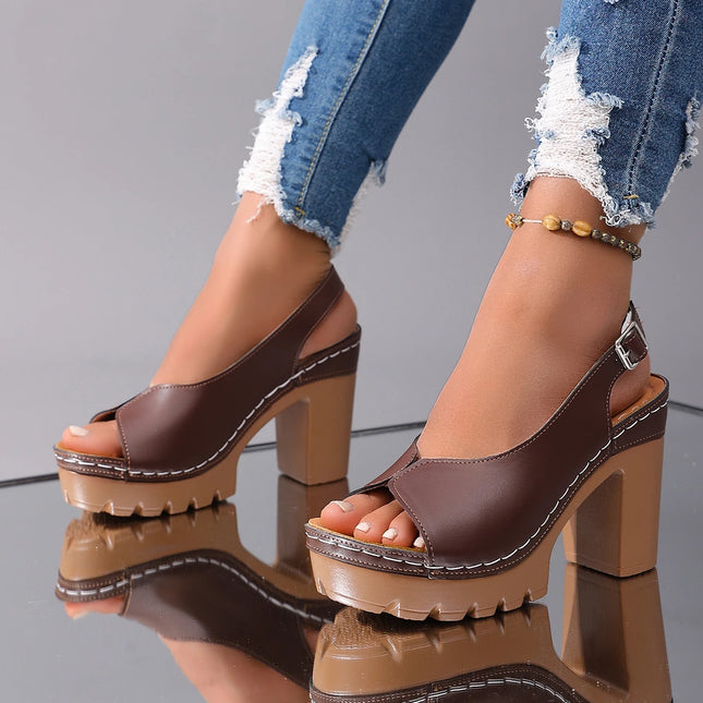 *Summer Hot Selling Comfortable Fish Mouth Beach Casual Sandals for Women's Fashion New Elegant Banquet High-heeled Sandals