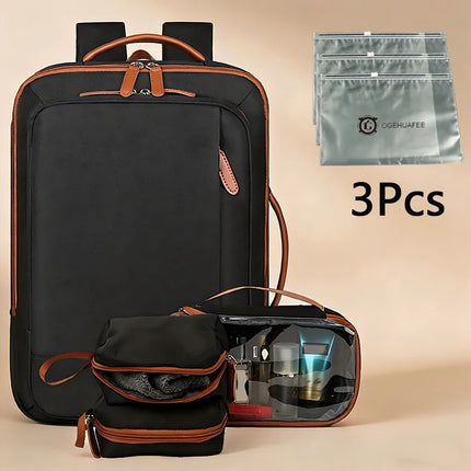 OGEHUAFEE daily commuting computer backpack, computer backpack+three piece set+3pcs storage bag, expandable travel and business laptop backpack, multi-functional lightweight backpack