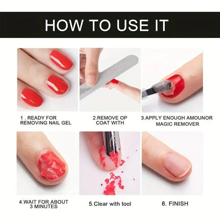 15ml Magic Polish Glue Nail Art Manicure Gel Easy Remove Synthetic Fingernail Tip Cleaning Remover Gel Women