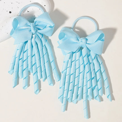 2pcs Girls' Bow Tassel Headband  for Children Babies Girls Parties Dances Ponytails Fixed Hair Accessories Baby Hair Accessories