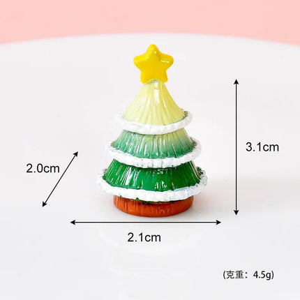 100pcs Wholesale Mini 3D Christmas Tree Resin Charms DIY for Keychain Jewelry Home Desktop Oranment Dollhouse Accessories