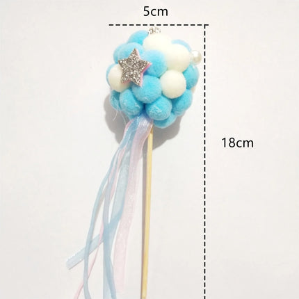 Colorful Archway Cake Topper Flags Fuzzy Ball Birthday Wedding Cupcake Toppers Party Baby Shower Cake Decor DIY