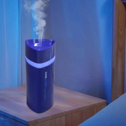 1 Pack Triangle Design Humidifier Quiet Mist with Timer Auto Shut Off USB Powered Home Decor LED Night Light