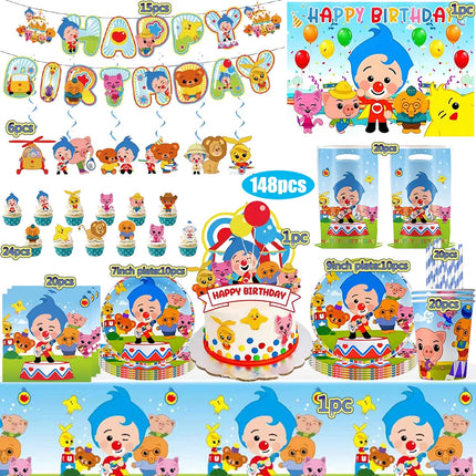 Circus Theme Clown Birthday Party Decoration Tableware Cup Plate Balloon Backdrop Baby Shower Kids Birthday Party Supplies Toy