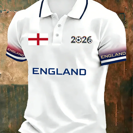 2026 Edition English Fans Football Polo Shirt - 3D Print - Fashionable and Comfortable - Suitable for Both Men and Women