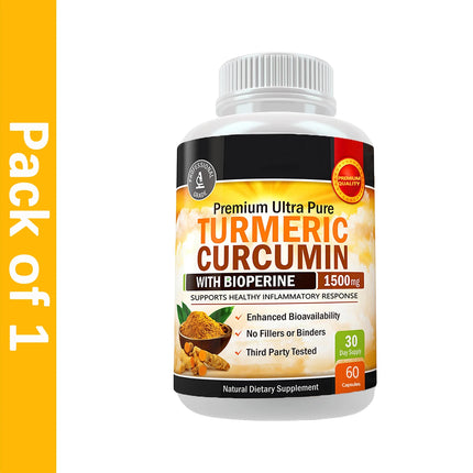 Turmeric Curcumin with Bioperine 1500mg - High Absorption Ultra Potent Turmeric Supplement Tumeric Capsules for Joint Support