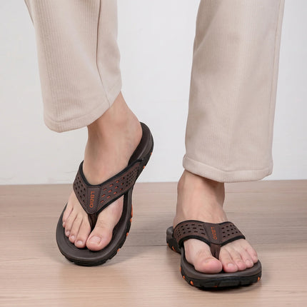 Men's Sport Flip Flops Casual Comfortable Sandals Outdoor Slipper with Anti-Slip Soft Sole Massage Feature for Slip-On Convenience