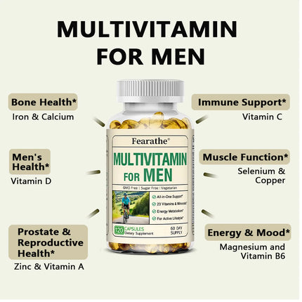 Men's multivitamin, containing 23 vitamins and minerals - boosts immunity, increases energy and stamina
