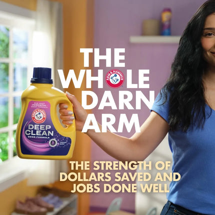 Deep Clean Free & Clear Liquid Laundry Detergent, 75 Fl oz, 50 Loads, Hypoallergenic, Fragrance Free, Dye Free, Unscented, Sensitive Skin, Baby Safe, High Efficiency, Septic Safe, Economy Size