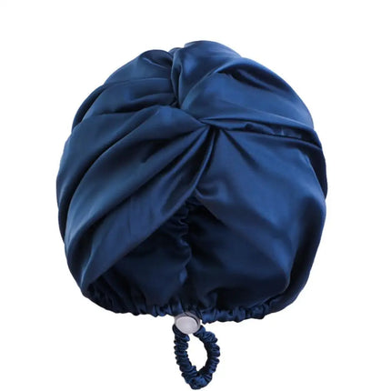 Pure Silk Turban Bonnets For Women Satin Sleeping Bonnet Hat Double Layer Twisted Hair Wrap Adjustable Silk Headwrap Hair Bonnet