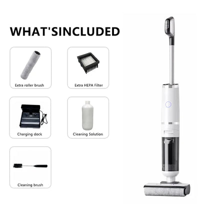 4000mAh Electric Mop and Vacuum, 2 in 1 Floor Washer, Efficient Household-Cleaning, ABS Material, Cordless Sweeper
