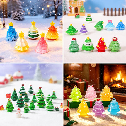 100pcs Wholesale Mini 3D Christmas Tree Resin Charms DIY for Keychain Jewelry Home Desktop Oranment Dollhouse Accessories