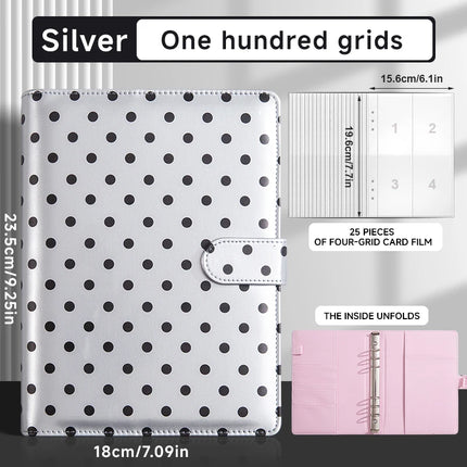 A5 6-Hole Loose Leaf Polka Dots Binder Photocards Collect Book Kpop Photo Albums Diary Agenda Planner Cover Cash Budget Storage