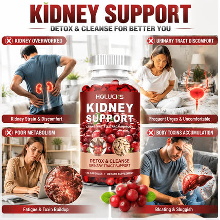 Kidney Capsules, with Cranberry & Astragalus, Support Bladder Health, Promote Detox & Cleanse, Immune for Urinary Tract Wellness