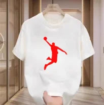 New Creative Luxury Men's High Quality Summer Printed Jordan T-shirt Cotton Casual Personality Y2K Children's Crewneck Top