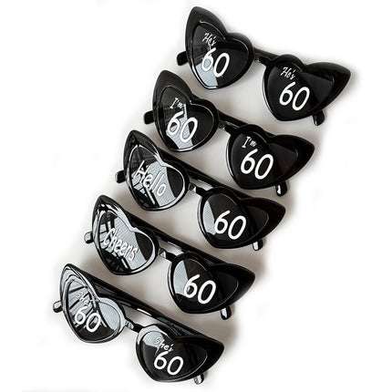 I'm 30th 40th 50th 60th Birthday Party Glasses Personalised Heart Shaped Sunglasses for Women Men Birthday Gift Party Supplies