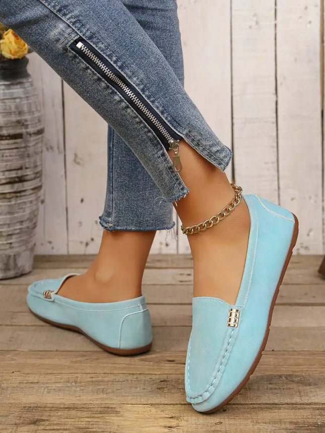 2026 New Women's Flat Loafers, Fashion Versatile Soft Bottom Slip-On Casual Shoes
