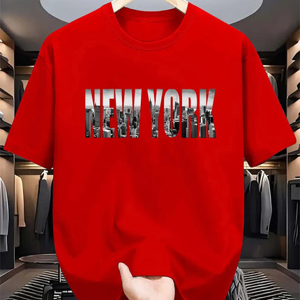 Simple Fashion New York Letters T Shirts For Men Summer Trendy Hip Hop 3D Printed T-shirts Loose Streetwear Breathable Tees Tops