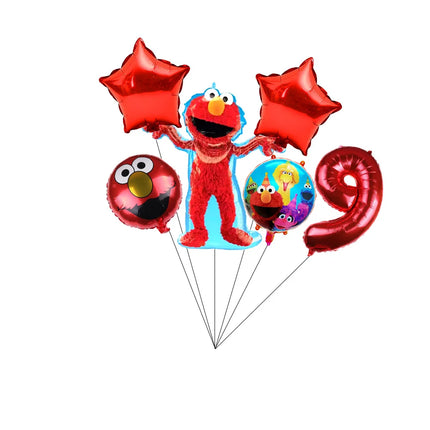 Cartoon Sesames  Street Birthday Party Decor Elmo and Friends Theme Tablecloth Plate Balloon Set Cake Decor Baby Shower
