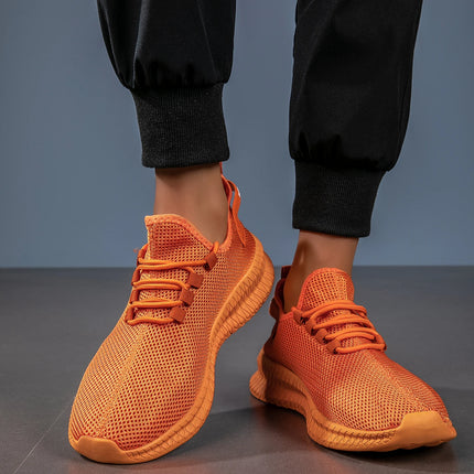 Men's Lightweight Breathable Running Shoes with Lace-Up Design Comfortable All-Day Versatile Fashionable Mesh Upper