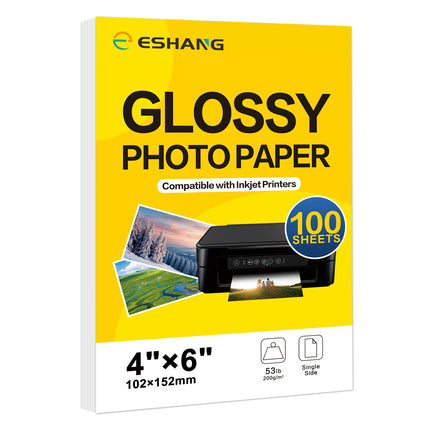 ESHANG Glossy Photo Paper For Inkjet Printer 3.5X5 4X6 5X7 A4