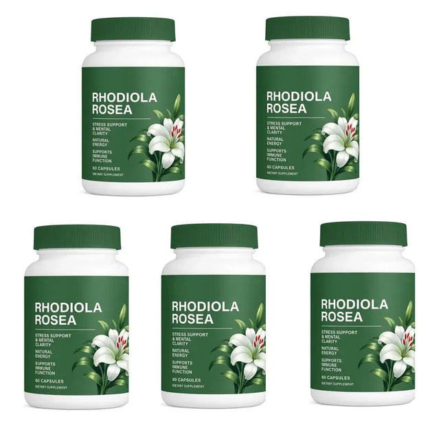Rhodiola Rosea Capsules 500mg Natural Herbaceous Plants Supplement for Daily Stress Support & Energy Balance 60pieces Per Bottle