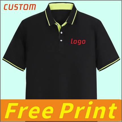 High End Polo Shirt Customization, Summer Short-Sleeved T-Shirt with Printed Logo, Embroidered Icon, Men's and Women's Breathabl