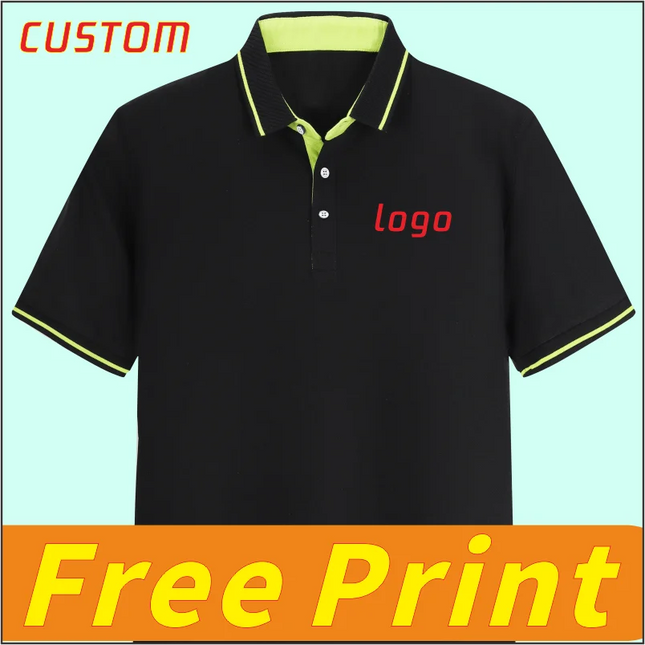 High End Polo Shirt Customization, Summer Short-Sleeved T-Shirt with Printed Logo, Embroidered Icon, Men's and Women's Breathabl