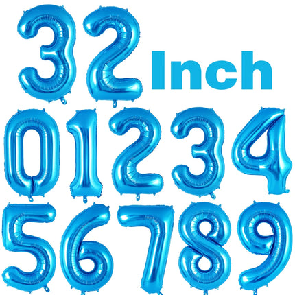 32Inch Multicolor Number 7 Balloon Large Number Balloons 0-9 Boys Girls Birthday Decoration Women Men Party Anniversary Supplies