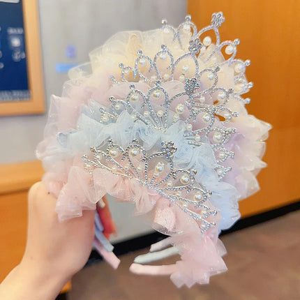 Children's Princess Super Immortal Crown Headpiece Hair Hoop Girl's Birthday One Year Old Photo Headband Baby Stylish Hair Clip