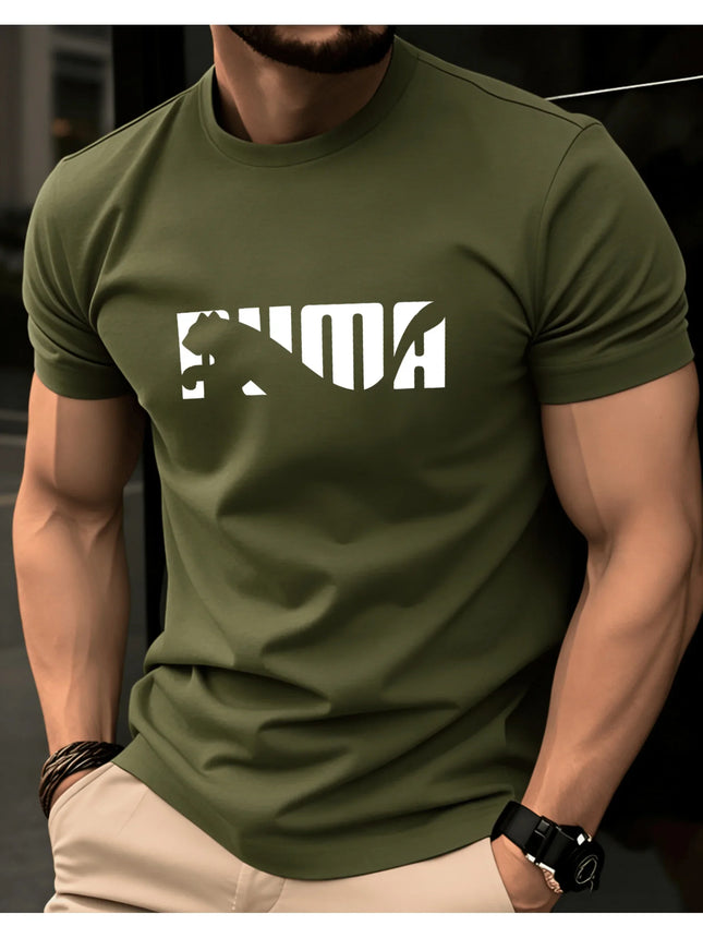 Men's Summer 100% Pure Cotton Casual Fashionable Loose Casual Round Neck Short Sleeved T-shirt