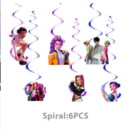 Happy Birthday Party Decoration Character Anime Tableware Plate Cup Balloon Set Banner Backdrop Gift Bag Keychain Party Supplies