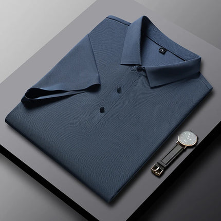 YJKVUR 2026 Summer New Polo Shirt Men 3 Buttons Casual Work T Shirts Quick Dry Short Sleeve Golf Shirt High Quality Plus Size