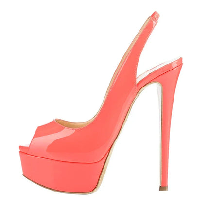 LOSLANDIFEN New 14CM Platform Super High Heels For Woman Sexy Open Toe Sandals Gladiator Party Dress Women Shoes Plus Size 44