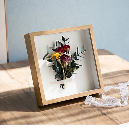 9-inch Shadow Box with a depth of 3cm wooden frame, used for displaying 3D works, Nordic DIY wooden frame photo decoration
