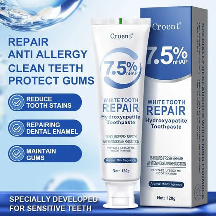 120g Whitening Toothpaste Hydroxyapatite Protect Gum Health Remove Plaque Stains Fresh Bad Breath Deep Clean Brightening Tooth ﻿