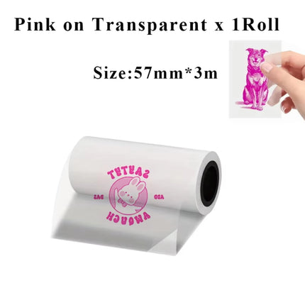 Transparent Adhesive Thermal Printing Paper Glossy Clear Label Roll for Mini Thermal Printers