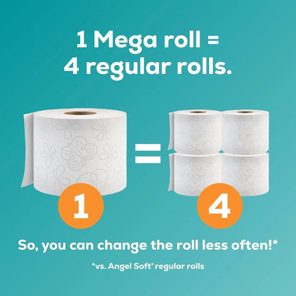 New Upgrade Facial Tissue Toilet Paper 18 Mega Rolls Equivalent to 72 Regular Rolls Soft Strong Bathroom Tissue