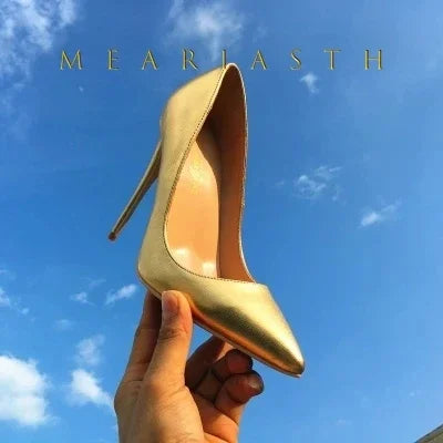 Black patent leather red soled high heels for women 2025 new professional temperament pointed shallow mouth sexy single shoes