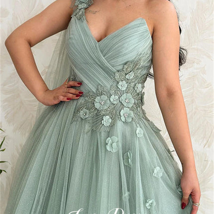 Lucy Light Green Party Evening Dress Mesh Grace Eid Al-fitr Line A Prom Dresses 2024 Ball Gowns Formal Wedding Long Customized