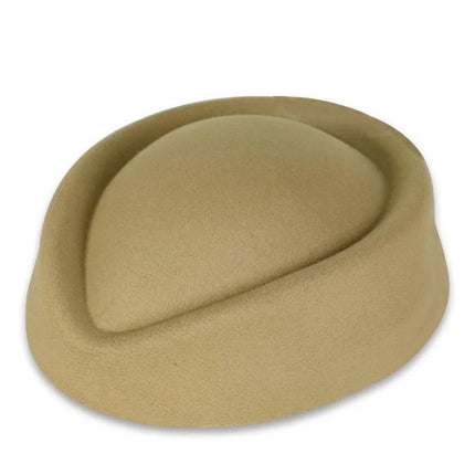 New British Retro Top Hats Formal Concave Top Felt Beret Solid Flight Attendant Hat Women Headwear