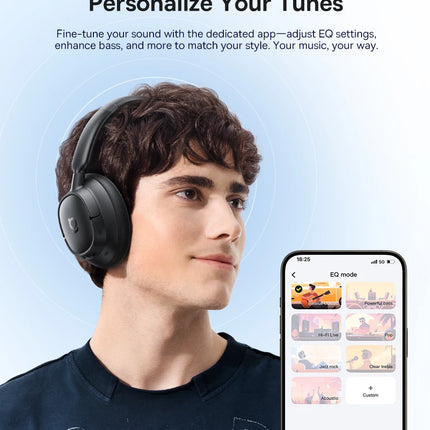 Baseus Bass Wireless Headphones Bluetooth 6.0 98% Noise Canceling Over Ear Headset Spatial Audio Earphone 80H Time