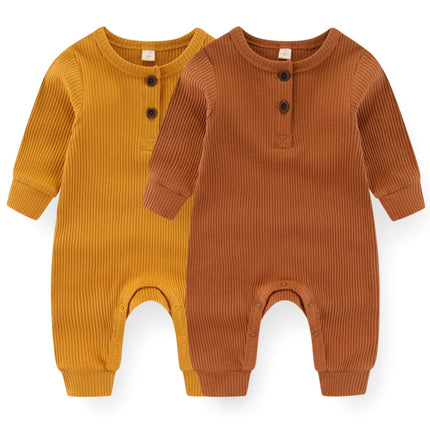 Unisex Rompers 2/3Pieces New Born Baby Girl Clothes Sets 0-24M Baby Boy Clothes Solid Color Zipper Cartoon Autumn Spring Bebes