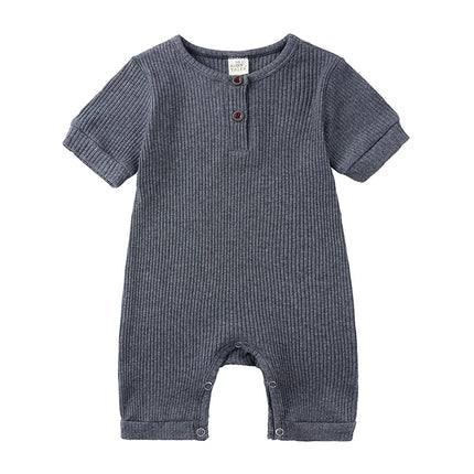 2026 Baby Boy Romper Girl Outfits Playsuit Summer Wear Cotton Infant Thin Jumpsuit Ribbed Clothes Knitted Stretch Toddler Onesie