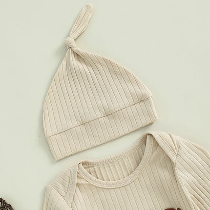 Newborn Boy Clothes Baby Boy Coming Home Hospital Outfit Little Dude Romper Jumpsuit+Hat Clothing Set