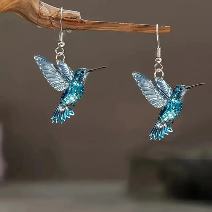 Jardme Colorful Hummingbird Dangle Earrings for Women Fashion Cute Animal Earrings Women's Statement Jewelry Gifts