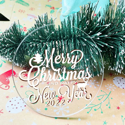 50pcs 3 Inch Clear Blank Acrylic Christmas Ornaments 2023 Unfinished Round Acrylic Christmas Ornaments For DIY Craft Hanging Orn