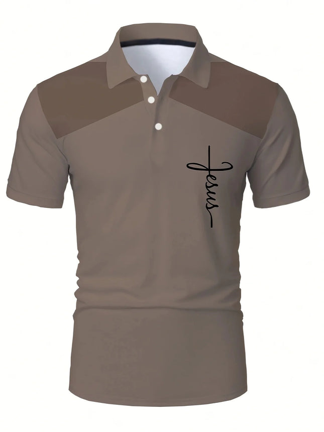 The new men's short-sleeved POLO shirt for summer 2025 features a casual fashionable and comfortable 3D striped pattern print