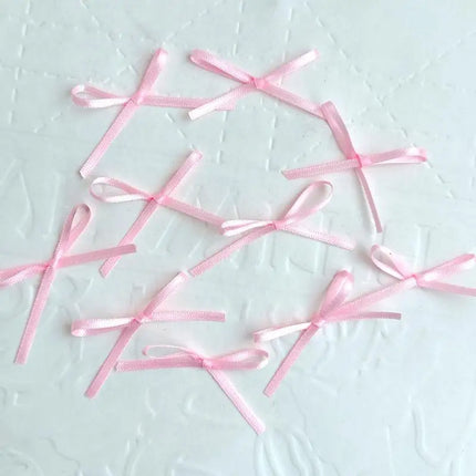 10Pcs Ribbon Bow Cake Toppers Pink Red Bow Cake Decor Love Couple Cake Topper Wedding Valentine's Day Dessert Decor Girl Favor