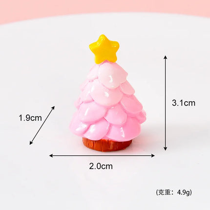 100pcs Wholesale Mini 3D Christmas Tree Resin Charms DIY for Keychain Jewelry Home Desktop Oranment Dollhouse Accessories